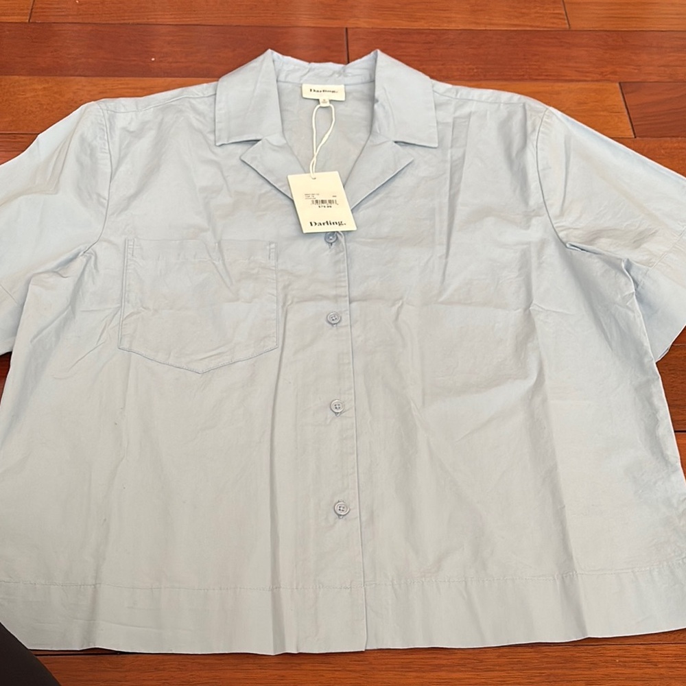 Darling  Light Blue Button-Up Shirt